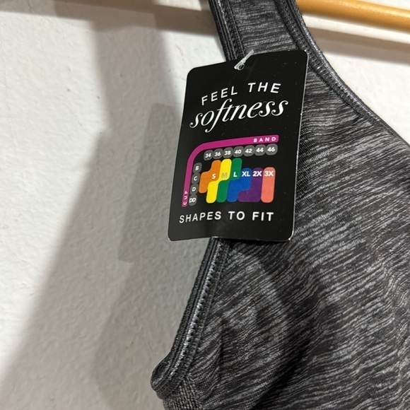 Bali comfort bra stretch lined gray NEW flex fit cool comfort fabric large - Picture 4 of 5